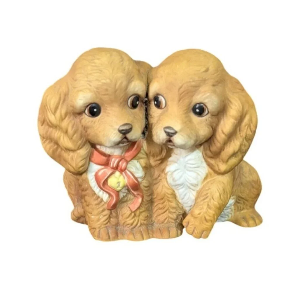 Vintage Homco Masterpiece Cocker Spaniels dogs 1988 Puppies Figurine‎